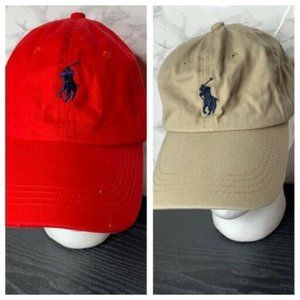 Set of Two Polo Ralph Lauren One Size Red And Tan